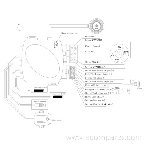 On Board Warning Universal Remote Car Alarm System